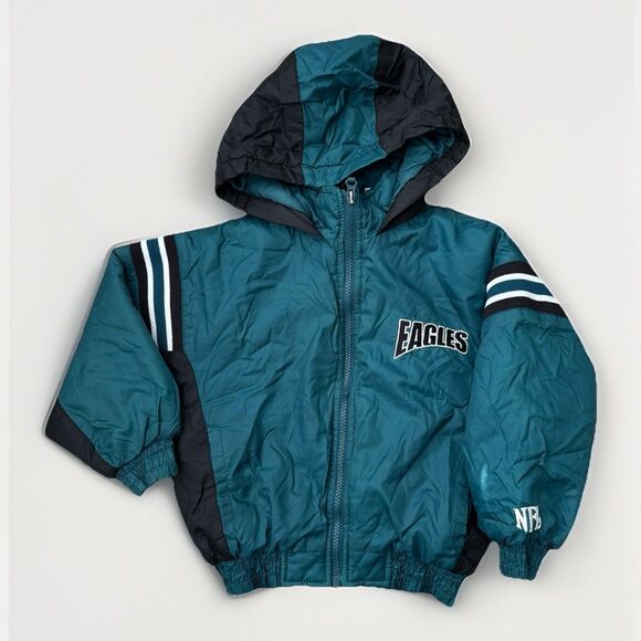 Philadelphia Eagles Puffer Jacket Kids Size 4 Vintage NFL 90s Football Y2K - Picture 1 of 4